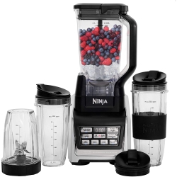 NINJA Nutri Bl642 Personal And Countertop Blender With 1200-Watt Auto-Iq Base, 72-Ounce Pitcher, And 18, 24, And 32-Ounce Cups With Spout Lids