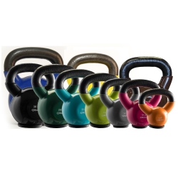 BINTIVA Set Of Assorted Kettlebells - Professional Grade, Vinyl Coated, Cast Iron Weights