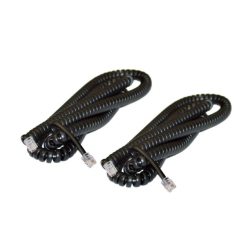 IMBAPRICE (2 Pack) Telephone Headset Cable - 15 Feet Heavy Duty Coiled Telephone Handset Cord In Black