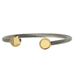 GEM AND HARMONY Cuff Bangle In Stainless Steel With Plating In Gold