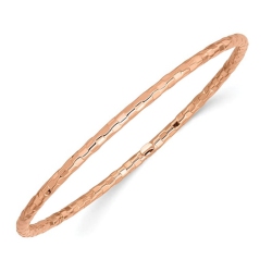 GEM AND HARMONY 14K Rose Gold Polished Slip-On Bangle Bracelet In Pink