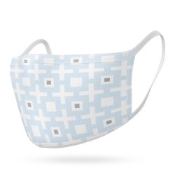 KUSHIES Washable Kids Mask - Squares In Blue
