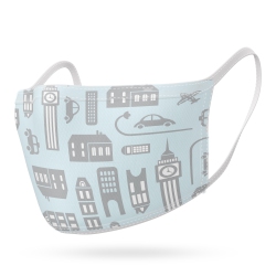 KUSHIES Washable Adult Mask - City In Blue