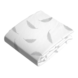 KUSHIES Flannel Fitted Bassinet Sheet - Feathers In Grey