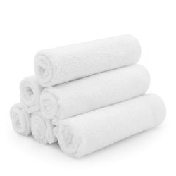 KUSHIES 6-Pack Organic Bamboo Washcloths Set - In White
