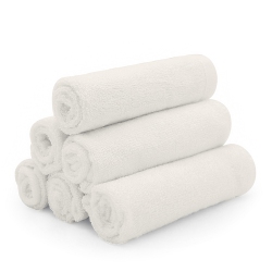 KUSHIES 6-Pack Organic Bamboo Washcloths Set - Natural