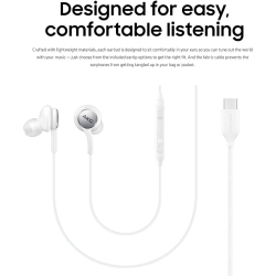 AKG Handsfree With Type C Connector| White| Samsung Oem| Compatible With Note 10, Plus| Note 20, Ultra| S20, Plus, Ultra| S21, Plus, Ultra