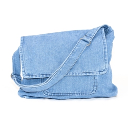 SPLURG'D Denim Messenger Bag - Bleached In Blue