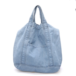 SPLURG'D Denim Tote Crossbody Shoulder Bag - Bleached In Blue