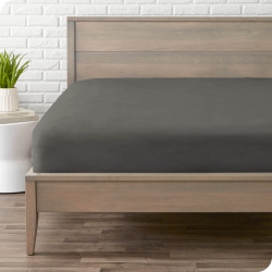 BARE HOME Flannel Fitted Bottom Sheet 100% Cotton - Velvety Soft Heavyweight - Double Brushed Flannel - Deep Pocket - Twin Xl In Grey