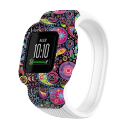 STRAPSCO Patterned Silicone Rubber Watch Band Strap for Garmin Vivofit Jr. 3 - Short-Medium - Doodles In Multicolor