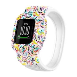STRAPSCO Patterned Silicone Rubber Watch Band Strap for Garmin Vivofit Jr. 3 - Short-Medium - Paisley In Multicolor