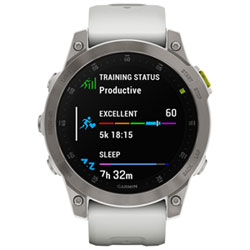 Garmin epix (Gen 2) 47mm Bluetooth Active Smartwatch - Silver/White/Titanium Back