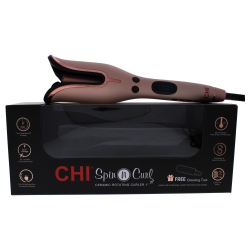 CHI Spin N Curl Ceramic Rotating Curler Ca2348 - Rose By for Unisex - 1 Inch Curling Iron In Gold