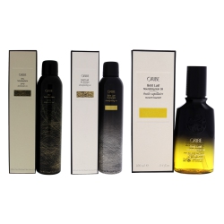 ORIBE Lust Dry Shampoo-Texturizing Spray And Nourishing Hair Oil Kit By - 3 PC Kit 8.5OZ Hairspray, 6OZ Shampoo, 3.4 Oil In Gold