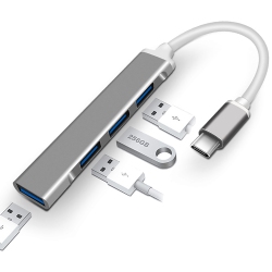 SENSEI PHOTO USB-C Hub With 4 USB Ports for Imac, Macbook, Ipad, Surface, Galaxy, PC Laptop And More - Type-C to USB 3.0 Hub Multi USB Port Adapter
