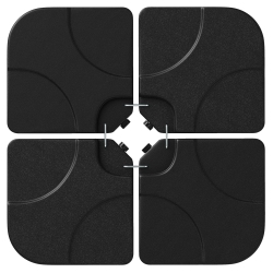 COSTWAY 20" Patio Offset Umbrella Base Stand Water Filled Base Weights Plate Set Brown/black In Sand