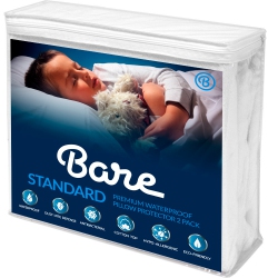 BARE HOME Standard Size Premium Pillow Protector 2 Pack - 100% Waterproof - Vinyl Free Hypoallergenic - King