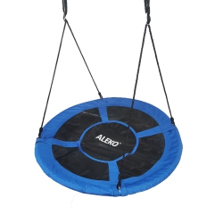 ALEKO Outdoor Swing Kids Round Tree Anchor Hammock Saucer Backyard Hanging Seat With Adjustable Ropes Color In Blue
