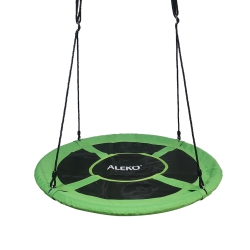 ALEKO Outdoor Swing Kids Round Tree Anchor Hammock Saucer Backyard Hanging Seat With Adjustable Ropes Color In Green