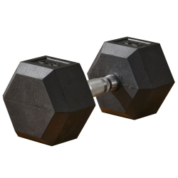 SOOZIER 40Lbs Rubber Hex Dumbbells Weight Dumbbell Hand Weight Barbell for Body Fitness Training for Home Office Gym In Black