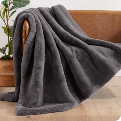 BARE HOME Faux Fur Blanket - Ultra-Soft Blanket - Luxurious Fuzzy Warm Blanket - Cozy Lightweight Soft Blanket