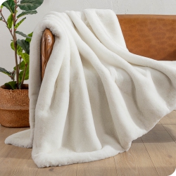 BARE HOME Faux Fur Blanket - Ultra-Soft Blanket - Luxurious Fuzzy Warm Blanket - Cozy Lightweight Soft Blanket