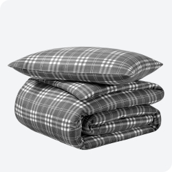 BARE HOME Flannel Duvet Cover And Sham Set - 100% Cotton, Velvety Soft Heavyweight, Double Brushed Flannel (Twin/twin Xl, Stirling Plaid)