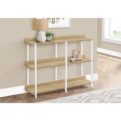 MONARCH SPECIALTIES I 2222 Accent Table 48"l Natural Metal Hall Console In White
