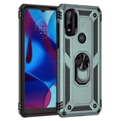 CSMART Anti-Drop Hybrid Magnetic Hard Armor Case With Ring Holder for Motorola Moto G Pure 2021 / G Power 2022 / G Play 2023, Midnight In Green