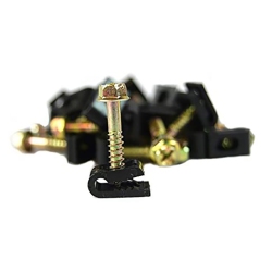 SATELLITESALE 100 PCs Ground Wire Flex Clips With Screw 10 12 14 Gauge Ga In Black