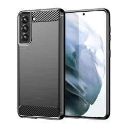 PANDACO Brushed Metal Case for Samsung Galaxy S21 Fe In Black