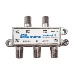 AMPHENOL 4-Way Digital Coaxial Splitter Moca 2.5 Abs314H