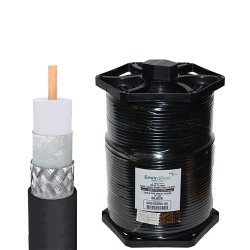 PERFECT VISION Rg6 Coax, Single Solid Copper 1000Ft Enviroreel Cable In Black