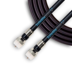 SATELLITESALE Digital Rg-6/u 75 Ohm Coaxial Cable With F-Type Waterproof Connectors Indoor/outdoor Universal Wire Black And Cord In White