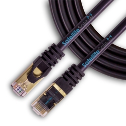 SATELLITESALE Rj45 Cat-7 Network Ethernet Sstp Internet Cable 600 Mhz 10 GBps Universal Wire Cord In Black