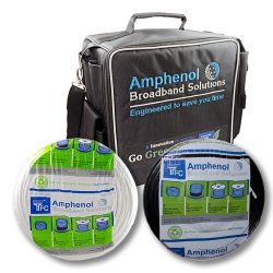 SATELLITESALE Kit Of Amphenol’S Innovative And Sustainable Tech Service Bag Reel And 500' And Black Cables In White
