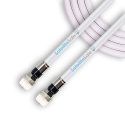 SATELLITESALE Digital Rg-6/u 75 Ohm Coaxial Cable With F-Type Waterproof Connectors Indoor/outdoor Universal Wire Black And Cord In White