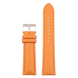 STRAPSCO Classic Lightly Padded Leather Watch Band Strap for Fitbit Charge 5 - Standard - In Orange