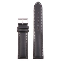 STRAPSCO Classic Lightly Padded Leather Watch Band Strap for Fitbit Charge 5 - Standard - Black & In White