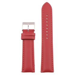 STRAPSCO Classic Lightly Padded Leather Watch Band Strap for Fitbit Charge 5 - Standard - In Red