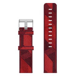 STRAPSCO Trendy Patterned Nylon Canvas Watch Band Strap for Fitbit Charge 5 - Stripe In Red
