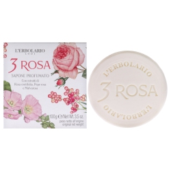 LERBOLARIO 3 Rose Perfumed Bar Soap By for Unisex - 3.5 OZ Soap