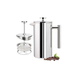 GNS Stainless Steel French Press Coffee Maker 800Ml Easy Clean Tea Pot With Filter