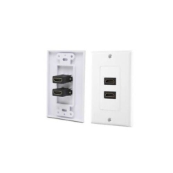 GNS 2 Port HDMI 1.4 A Female Wall Face Plate Panel Coupler Outlet Extender Socket