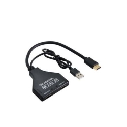 GNS 4K HDMI Splitter 1 In 2 Out With Power USB Cable for Monitor Support 3D Full HD