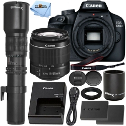 CANON Eos 4000D / Rebel T100 With Ef-S 18-55MM Iii Lens + 500Mm/1000MM Bundle