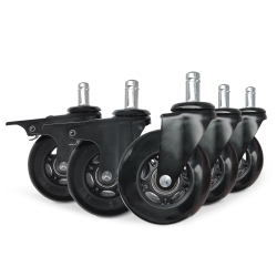 SAVEONMANY Universal Office Chair Casters Set, Set Of 5 \w 3 Rollerblade Style And 2 W/brake Style Fit for Office Chair, Gaming Chair, Bar Stool