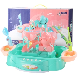 LIVINGBASICS USB Charging Fishing Games Toys for Kids Music Electric Fishing Toy \w 2PCs Fish Containers And Poles, With Music, Melody, Story