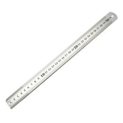 GNS Metal Stainless Steel Ruler Metric Rigid Straight Edge for Measuring 30Cm